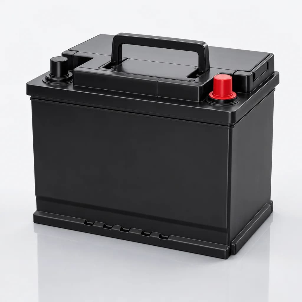 Sealed 12V automotive battery with terminals